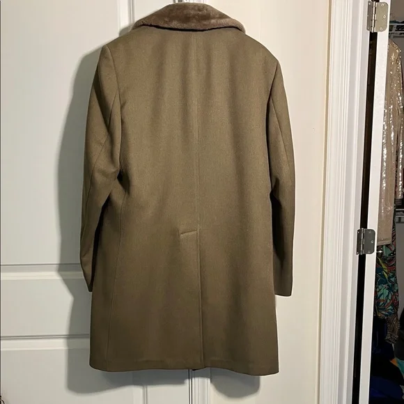 London Fog - Elegant Vintage Brown Coat with Faux Fur Collar size 38 - Picture 6 of 6